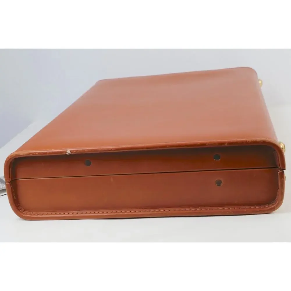 Vintage Coach Briefcase British Tan Leather Hardside Attache Presto Combination